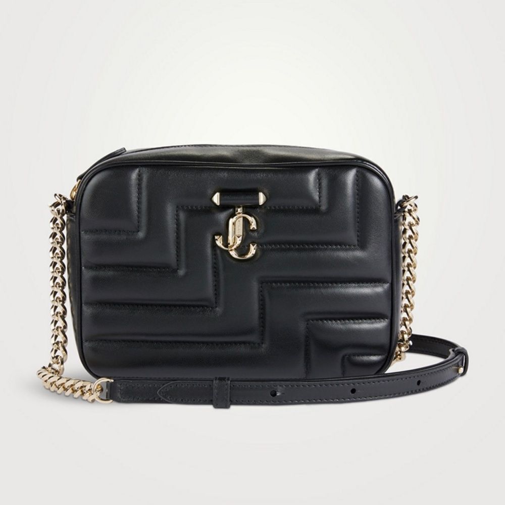 Jimmy Choo LeatherโCamera Bag